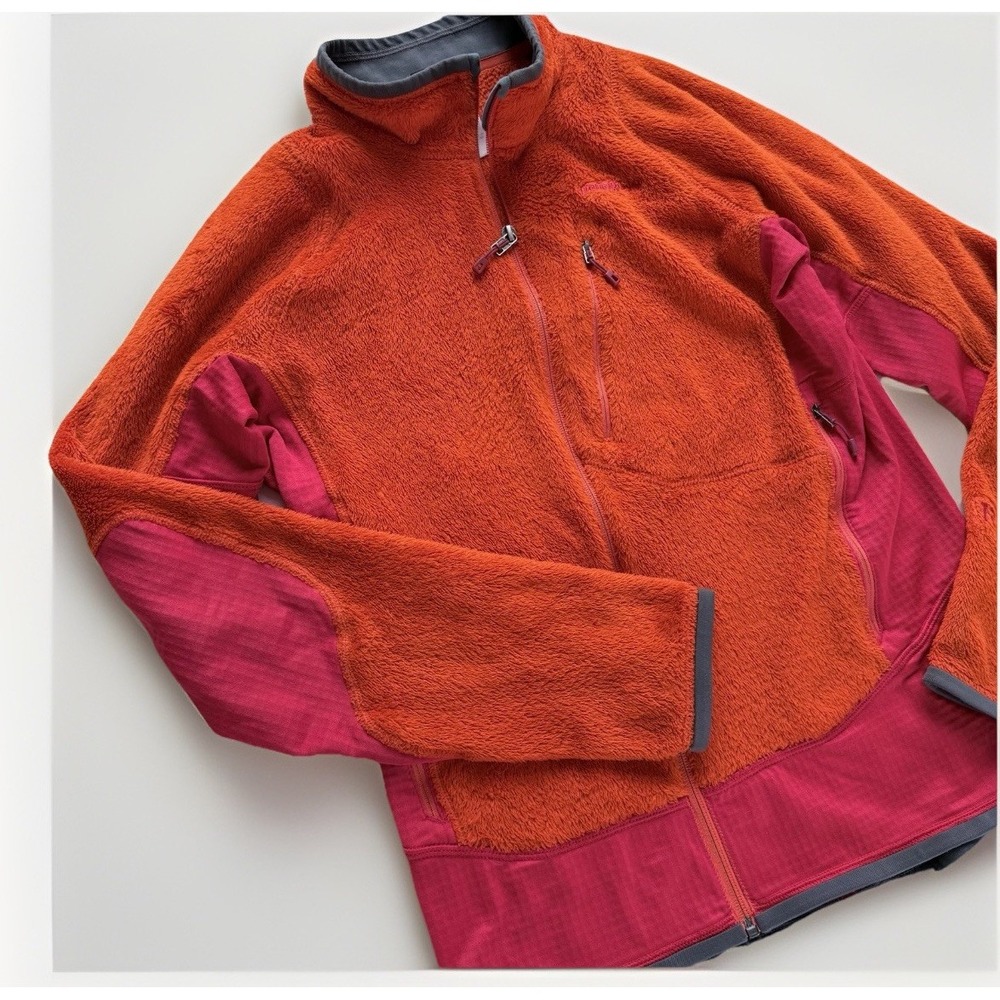 Patagonia R2 RegulatorJacket full zip Mens Small Eclectic Orange High Pile